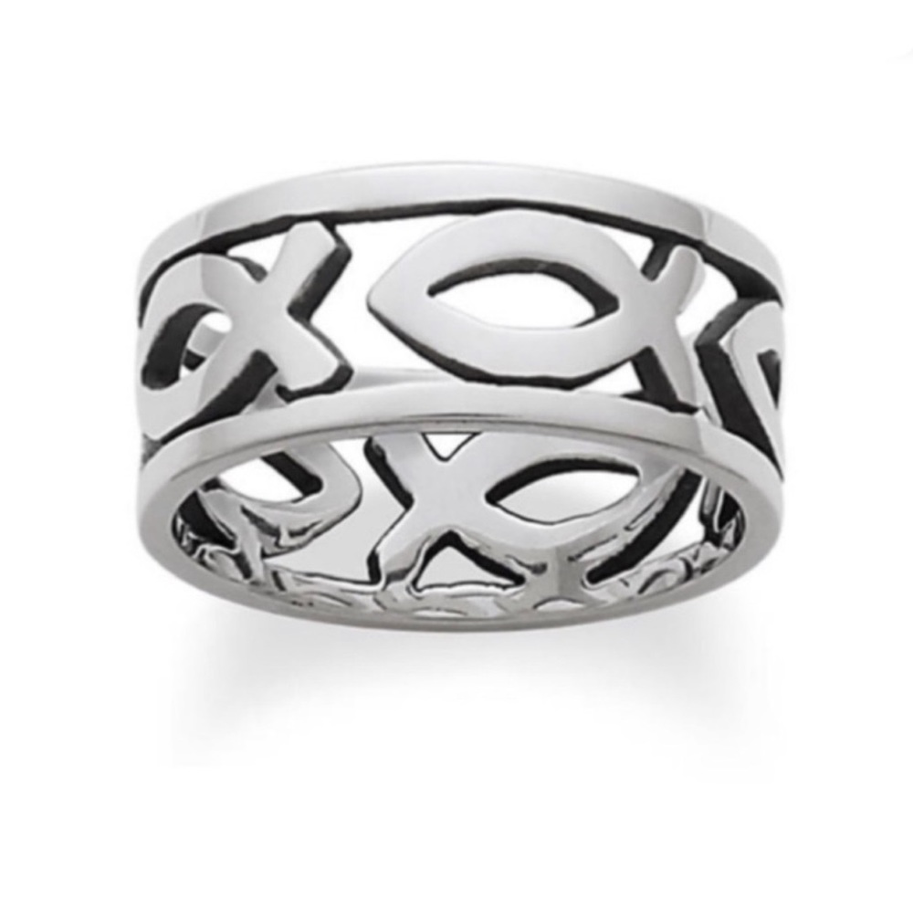 James Avery Retired Ichthus Continuous Band Ring Size 5.5